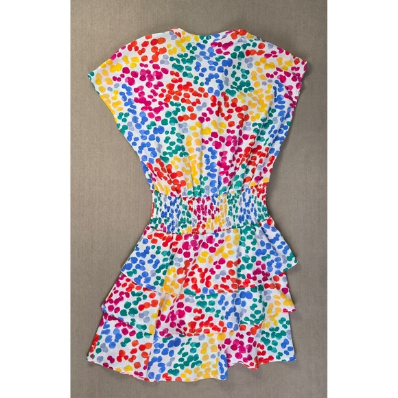 Gibsonlook Multicolor Polka Dot Smocked Waist Mini Dress‎ Womens S Rainbow - Picture 2 of 8